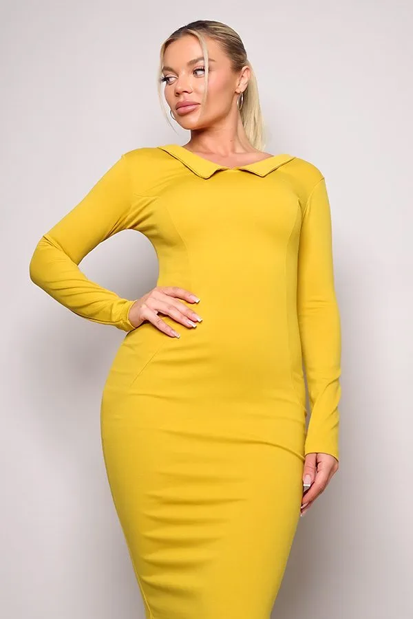 BODYCON MIDI DRESS CEFIAN FASHION BODYCON MIDI DRESS CEFIAN FASHION